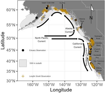 Variability in coastal habitat available for Longfin Smelt Spirinchus thaleichthys in the northeastern Pacific Ocean
